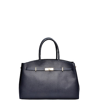 Тъмносиня чанта тип тоут снимка