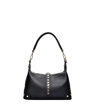 Черна чанта за рамо с капси снимка