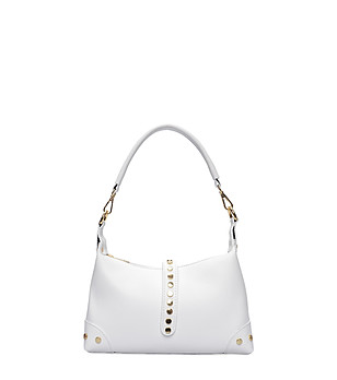 Бяла чанта за рамо с капси снимка