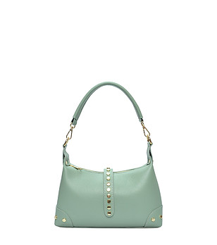 Мента дамска чанта през рамо с капси снимка