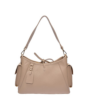 Бежова чанта за рамо с външни джобове Fany снимка