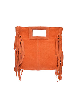 Оранжева чанта  с ресни снимка