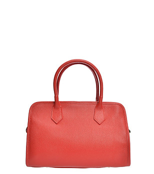 Червена чанта с къси дръжки снимка