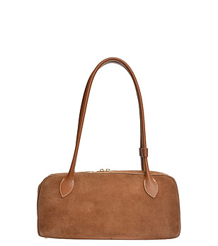 Кафява чанта с горни дръжки снимка