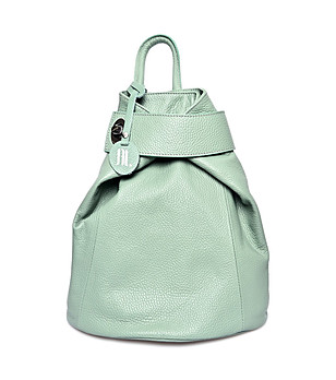 Дамска раница от естествена кожа в зелено Abra снимка