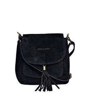 Черна дамска велурена чанта Ksenia снимка