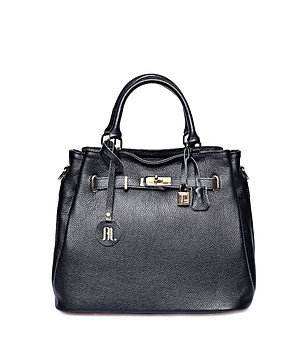 Дамска кожена чанта в черен цвят Olana снимка