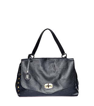 Кожена дамска чанта в черен цвят Polet снимка