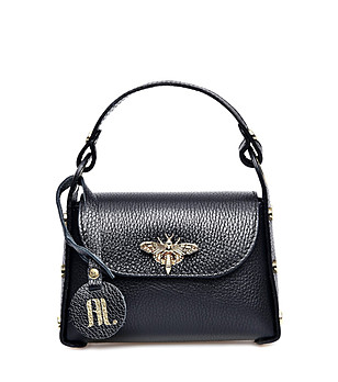 Дамска кожена чанта Sibel в черен цвят снимка