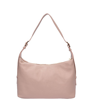 Бежова кожена чанта за рамо снимка