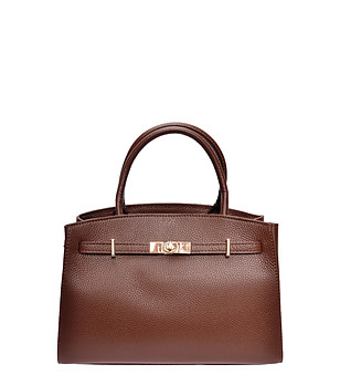 Кафява кожена чанта MARRONE снимка