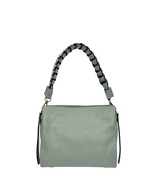 Мента зелена кожена чанта Tote  снимка