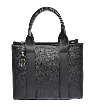 Дамска кожена черна чанта снимка