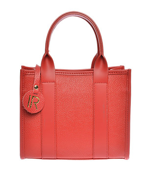 Дамска кожена червена чанта снимка