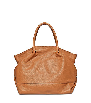 Дамска чанта от естествена кожа в цвят коняк Claret снимка