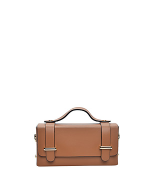 Кафява чантичка с къса дръжка снимка