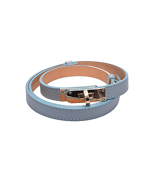 Светлосин дамски колан с метална закопчалка CELESTE снимка