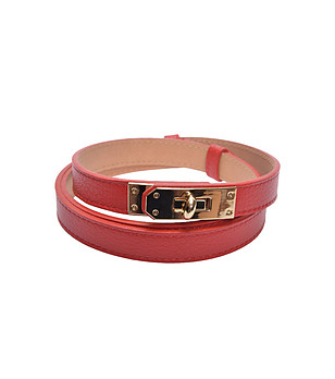 Червен колан с метална закопчалка ROSSO снимка
