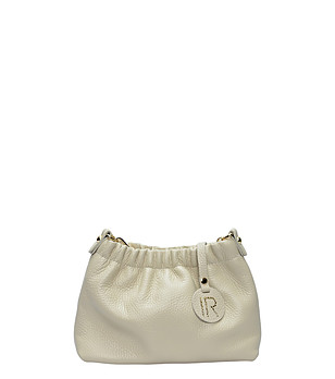 Бежова чанта през рамо с верижна дръжка снимка