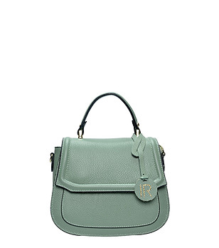 Светлозелена дамска чанта от естествена кожа Ester снимка