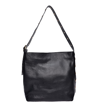 Черна чанта за рамо с капси NERO снимка