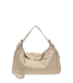 Бежова чанта с дълга дръжка BEIGE снимка