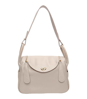 Бежова чанта с горно закопчаване BEIGE снимка