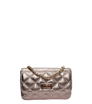 Бронзова чанта през рамо BRONZO с капитониран ефект снимка