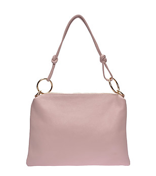 Пудрово розова чанта за рамо CIPRIA с дълга дръжка снимка