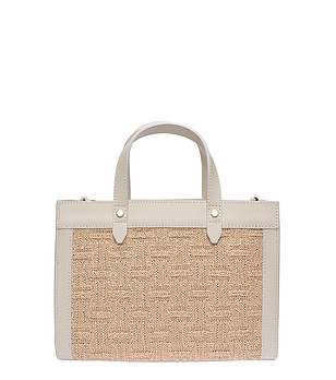 Бежова чанта TOTE BAG с горно закопчаване снимка