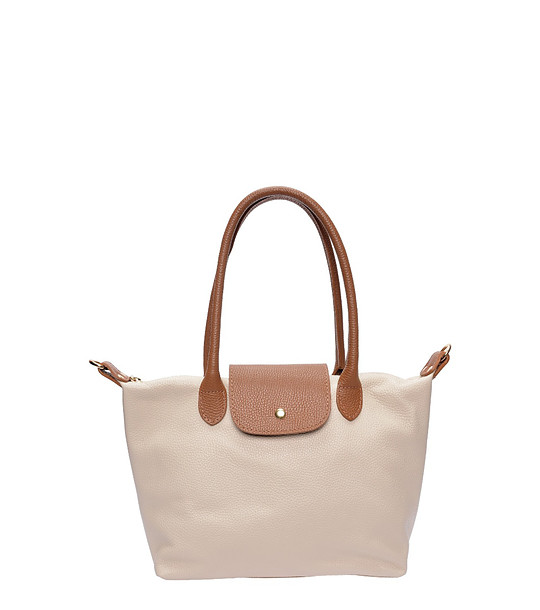 Бежова раменна чанта снимка