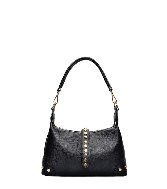 Черна чанта за рамо с капси снимка