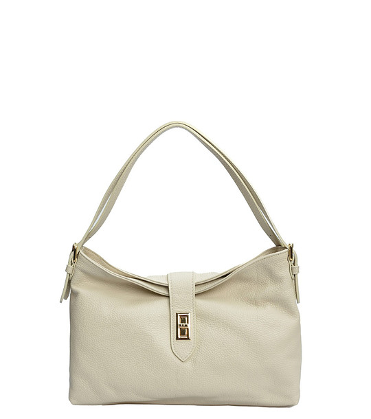 Бежова раменна чанта снимка