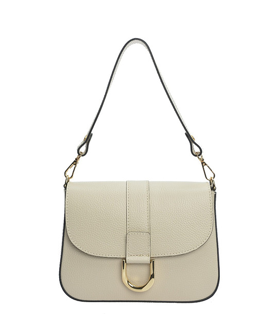 Бежова чанта за рамо с капак снимка