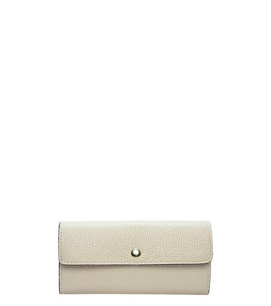 Бежов кожен портфейл снимка