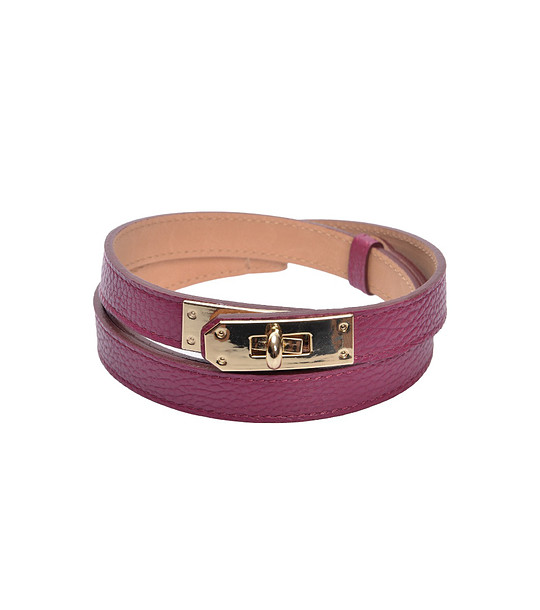 Бордово кожен колан с метална закопчалка  94 см снимка