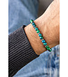 Мъжка зелено-синя гривна от синтетична хризокола-1 снимка