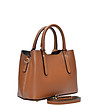 Кафява чанта тип tote -2 снимка