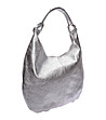 Сребриста чанта тип hobo -2 снимка