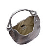 Сребриста чанта тип hobo -4 снимка