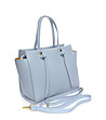 Дамска кожена чанта в светлосиньо-2 снимка