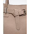 Дамска кожена чанта в цвят таупе-3 снимка