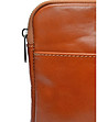 Кожена чанта през рамо в цвят коняк-3 снимка