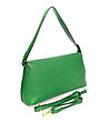 Зелена дамска чанта от естествена кожа-2 снимка