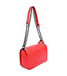 Червена дамска кожена чанта за рамо Alfina-2 снимка