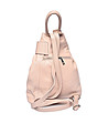 Дамска раница от естествена кожа в цвят пудра Abra-2 снимка
