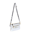 Сребриста дамска кожена чанта за рамо Hestia-2 снимка