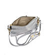 Сребриста дамска кожена чанта за рамо Hestia-4 снимка