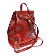 Червена дамска раница от естествена кожа Nikala-2 снимка