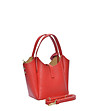 Червена кожена чанта тип tote-2 снимка